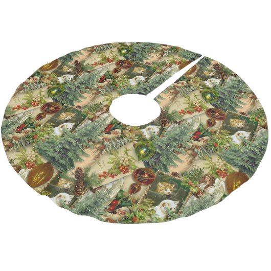 Viktorianisch Yuletide Splendor Polyester Weihnachtsbaumdecke (Schrägansicht)