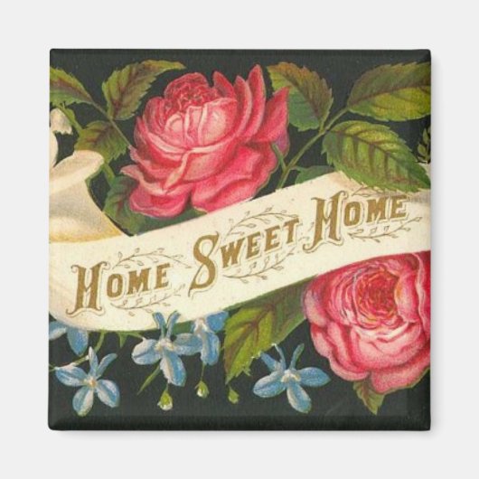 Viktorianisch Zuhause Sweet Zuhause-Rose Magnet (Vorne)