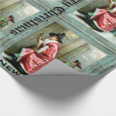 Viktorianische 60 Füße des Weihnachtsabendessens Geschenkpapier (Ecke)