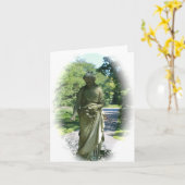 Viktorianische Angel-Statue Schwarz/Weiß Karte (Gelbe Blume)