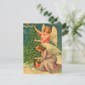 Viktorianische Angel Weihnachtskarten Feiertagspostkarte (Stehend Vorderseite)