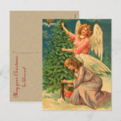 Viktorianische Angel Weihnachtskarten Feiertagspostkarte (Vorne/Hinten)