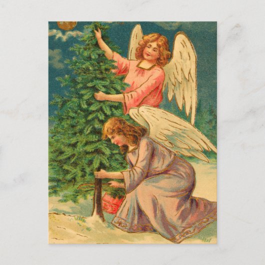 Viktorianische Angel Weihnachtskarten Feiertagspostkarte (Vorderseite)