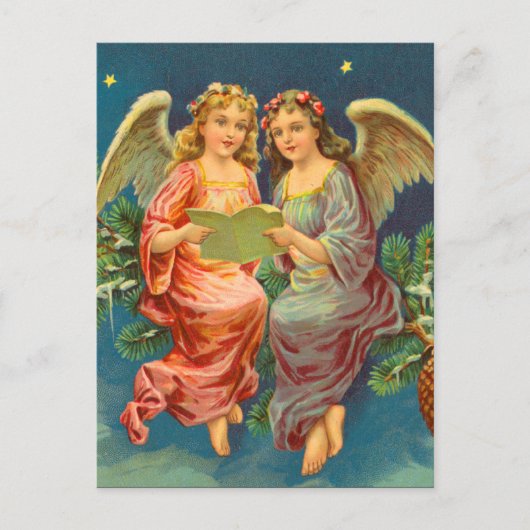 Viktorianische Angel Weihnachtskarten Feiertagspostkarte (Vorderseite)