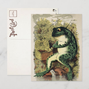 Viktorianische Anglerfrosch-Postkarte Postkarte
