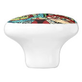 Viktorianische anthropomorphe Katzen in erdigen Fa Keramikknauf (Seitenansicht)