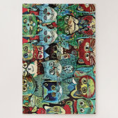 Viktorianische anthropomorphe Katzen in erdigen Fa Puzzle (Vertikal)