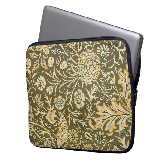 Viktorianische antike Blume William Morris Garden Laptopschutzhülle (Vorderseite Links)