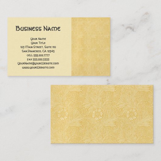 Viktorianische antike Blume William Morris Garden Visitenkarte (Vorne/Hinten)