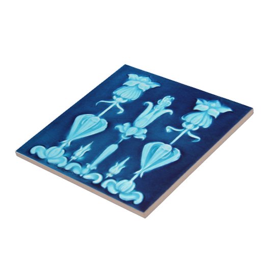 Viktorianische antike Keramik-Fliese der Fliese (Seite)