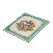 Viktorianische antike Keramik-Fliese der Fliese (Seite)