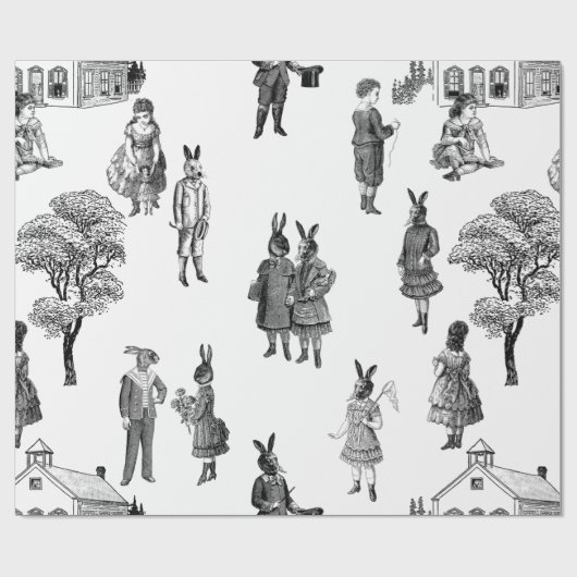 viktorianische antike Kleintiere Geschenkpapier (Flach)