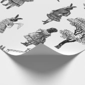 viktorianische antike Kleintiere Geschenkpapier (Ecke)