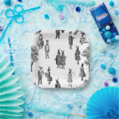 viktorianische antike Kleintiere Pappteller (Party)