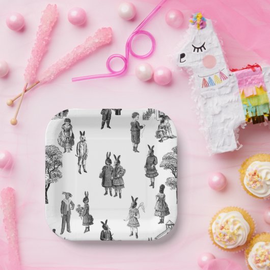 viktorianische antike Kleintiere Pappteller (Party)