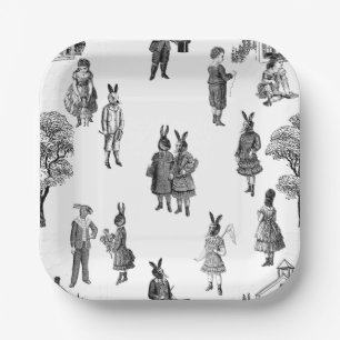 viktorianische antike Kleintiere Pappteller