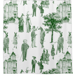 viktorianische antike Tiere grün Duschvorhang