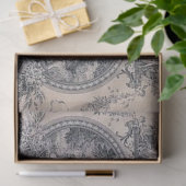 Viktorianische antike Toile Blau & Weiß Decoupage Seidenpapier (Geschenk)