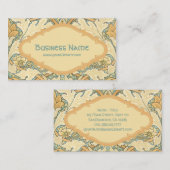 Viktorianische antike William Morris Blume Florenz Visitenkarte (Vorne/Hinten)