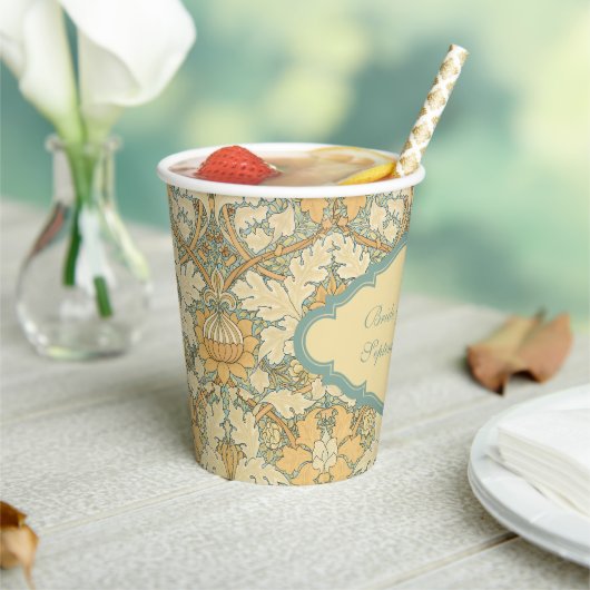 Viktorianische antike William Morris St. James Flo Pappbecher (In Situ)