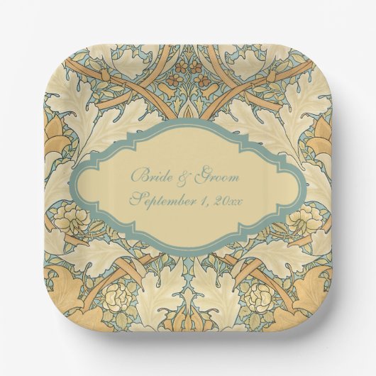 Viktorianische antike William Morris St. James Flo Pappteller (Vorderseite)