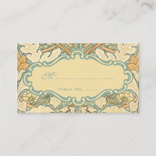 Viktorianische antike William Morris St. James Flo Platzkarte (Vorderseite)