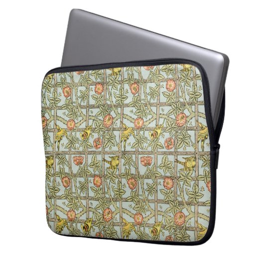 Viktorianische antike William Morris Trellis Blume Laptopschutzhülle (Vorderseite Links)