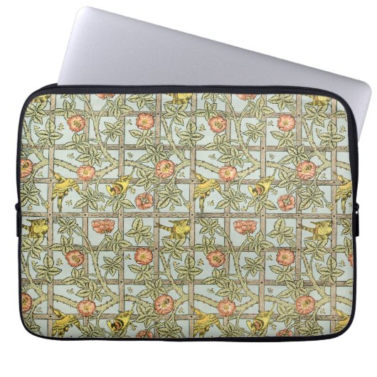 Viktorianische antike William Morris Trellis Blume Laptopschutzhülle (Vorderseite)