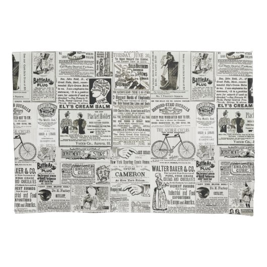 Viktorianische Anzeigengrafiken der 1890er Jahre Kissenbezug (Vorderseite-Links)