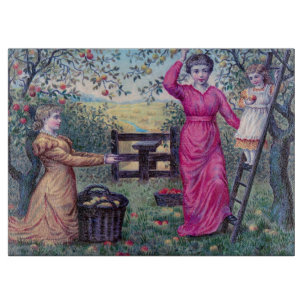 Viktorianische Apple Harvest Vintage Kunst Schneidebrett