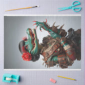 Viktorianische Aquamarine rechte Vorderseite Allig Seidenpapier (Basteln)