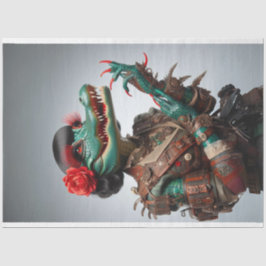 Viktorianische Aquamarine rechte Vorderseite Allig Seidenpapier