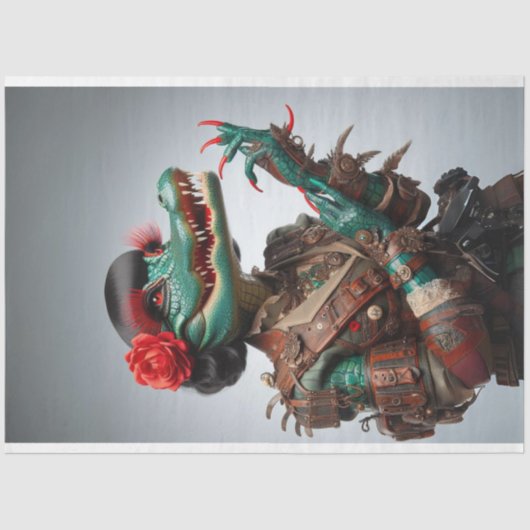 Viktorianische Aquamarine rechte Vorderseite Allig Seidenpapier (Vorderseite)