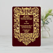 Viktorianische Ära 1844 Jugendstil Verzierte Grenz Folieneinladung (Stehend vorne)