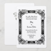 Viktorianische Ära 1850 Rose Blume Hochzeit an der Einladung (Vorne/Hinten)