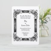 Viktorianische Ära 1850 Rose Blume Hochzeit an der Einladung (Stehend Vorderseite)