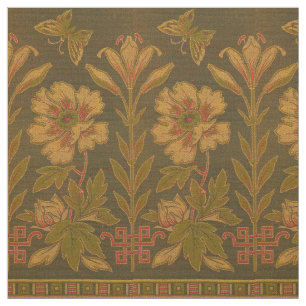 Viktorianische Ära 1870 Schmetterlinge und Blume M Stoff