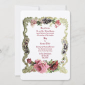 Viktorianische Ära 1891 Barock Rokoko Style Floral Einladung (Vorderseite)