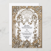 Viktorianische Ära 1897 Barock Rokoko Altar Einlad Einladung (Vorne/Hinten)