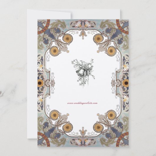 Viktorianische Ära 1899 Jugendstil-Blumengrenze Einladung (Rückseite)