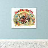 Viktorianische Ära - altes Feuerwehrlabel Leinwanddruck (Insitu (Holzboden))