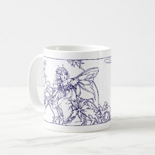 Viktorianische Ära Art Nouveau Fee und Libelle Kaffeetasse
