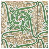 Viktorianische Ära Art Nouveau Four Lizards Patter Stoff (Nahaufnahme)