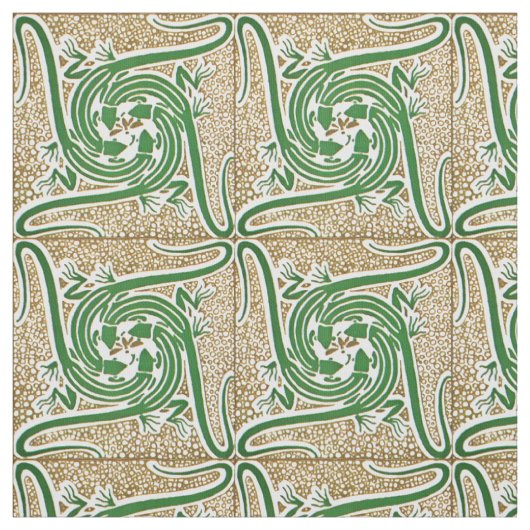 Viktorianische Ära Art Nouveau Four Lizards Patter Stoff (Muster)