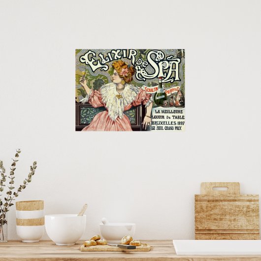 Viktorianische Ära Jugendstil Elixir-Werbung Poster (Küche)