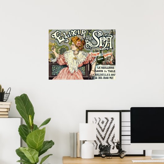 Viktorianische Ära Jugendstil Elixir-Werbung Poster (Heimbüro)