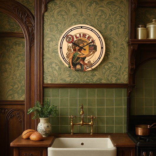 Viktorianische Ära Jugendstil Französische Kekse A Große Wanduhr