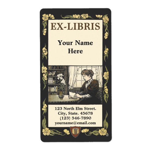Viktorianische Ära Jugendstil Frau Ex-Libris Vorla (Vorne)