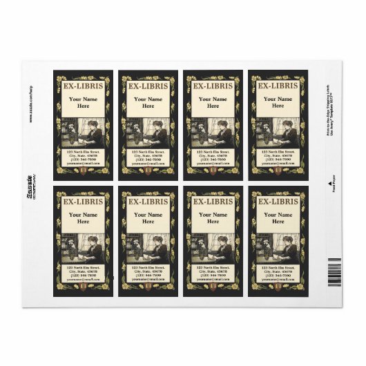 Viktorianische Ära Jugendstil Frau Ex-Libris Vorla (Vorne)