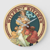 Viktorianische Ära Jugendstil Küche Große Wanduhr (Vorderseite)